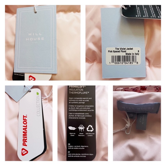 New! HILL HOUSE The Violet Floral Ruffle Sleeve Puffer Jacket - Picture 14 of 15